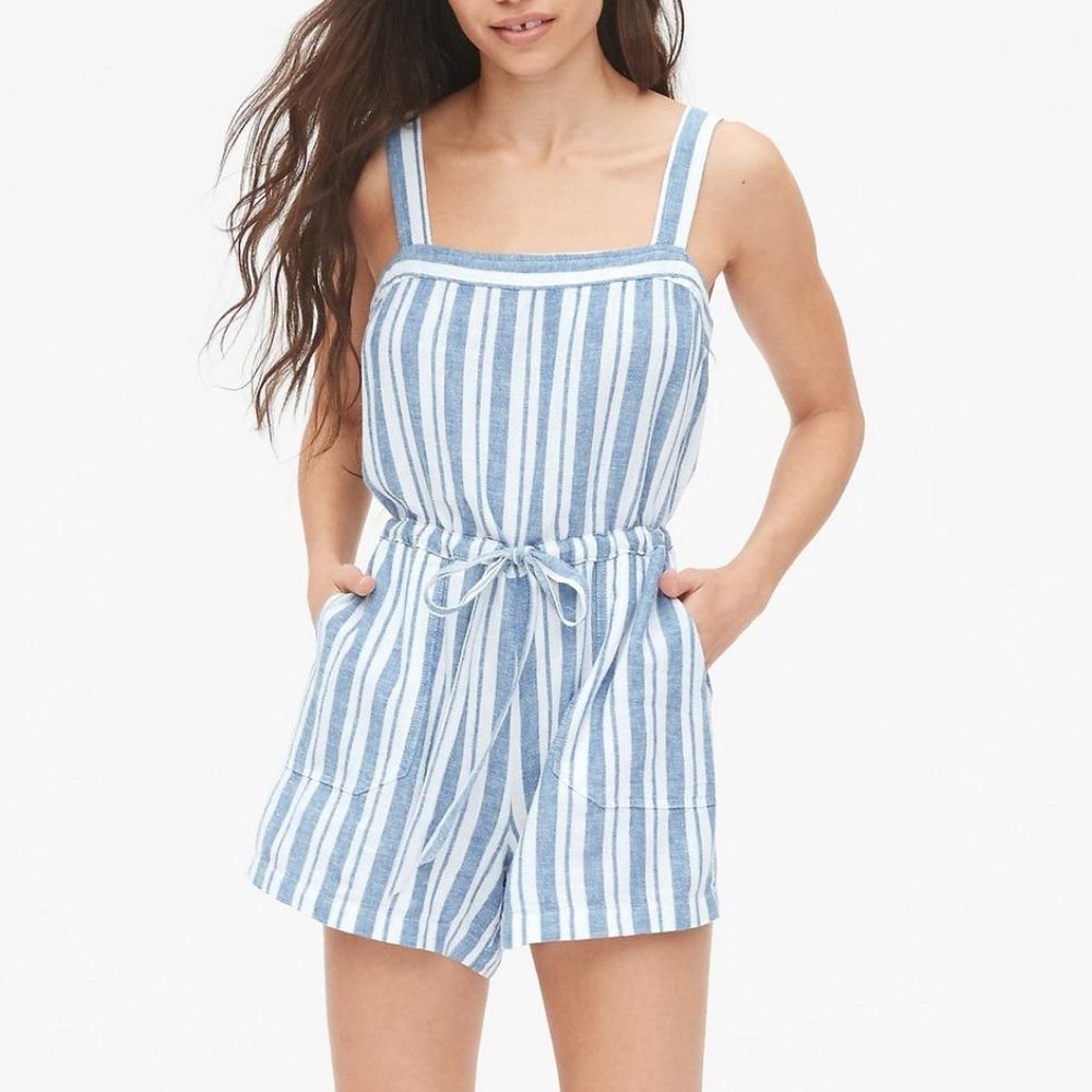 NWT Gap Stripe Square-Neck Cami Romper